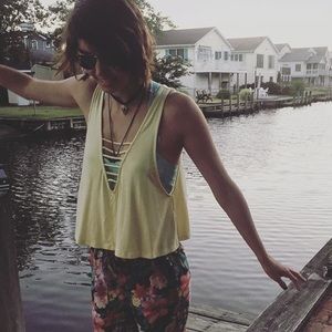 Yellow Cut Out Tank Top